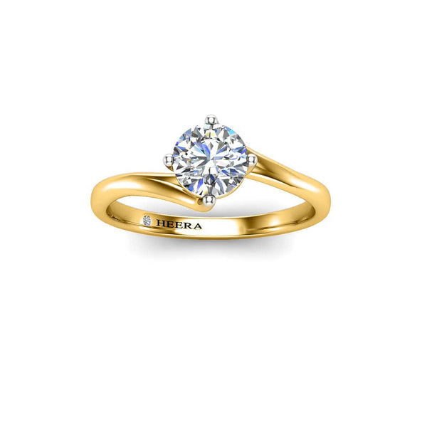 Lavera Round Brilliant Solitaire Engagement Ring in Yellow Gold - HEERA DIAMONDS