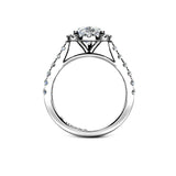 Licia Pear Cut Halo Engagement Ring in Platinum - HEERA DIAMONDS