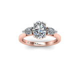 Oval Cut Trilogy Engagement Ring in 18ct Rose Gold Gloria - HEERA DIAMONDS