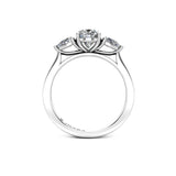 Oval Cut Trilogy Engagement Ring in Platinum Gloria - HEERA DIAMONDS