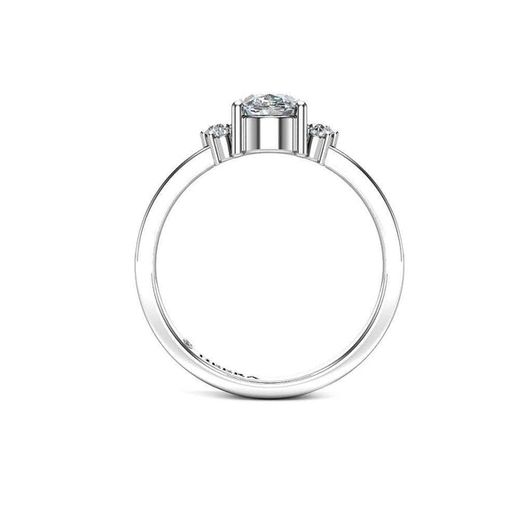 Oval with side diamonds Engagement Ring in Platinum - HEERA DIAMONDS
