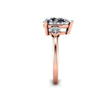 Pear Shape Trilogy Engagement Ring in 18ct Rose Gold - HEERA DIAMONDS