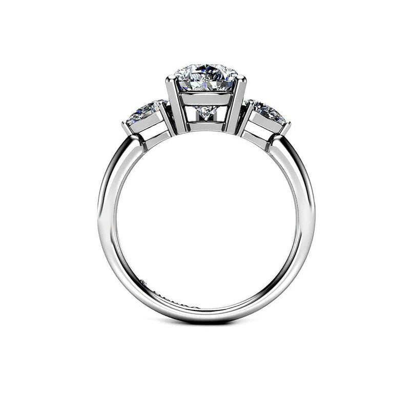 Pear Shape Trilogy Engagement Ring in Platinum - HEERA DIAMONDS