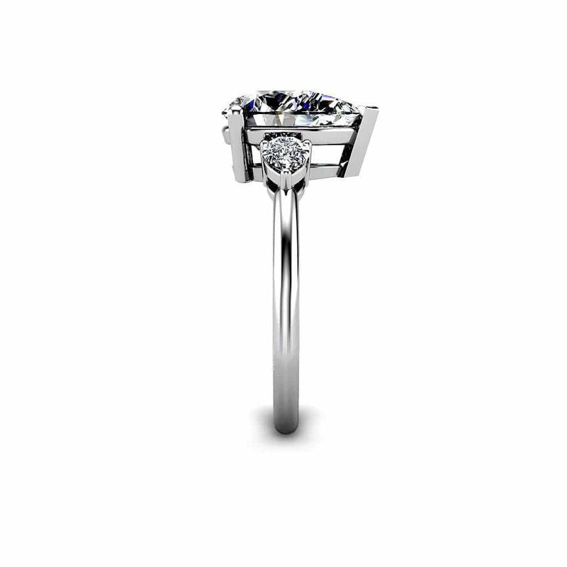 Pear Shape Trilogy Engagement Ring in Platinum - HEERA DIAMONDS