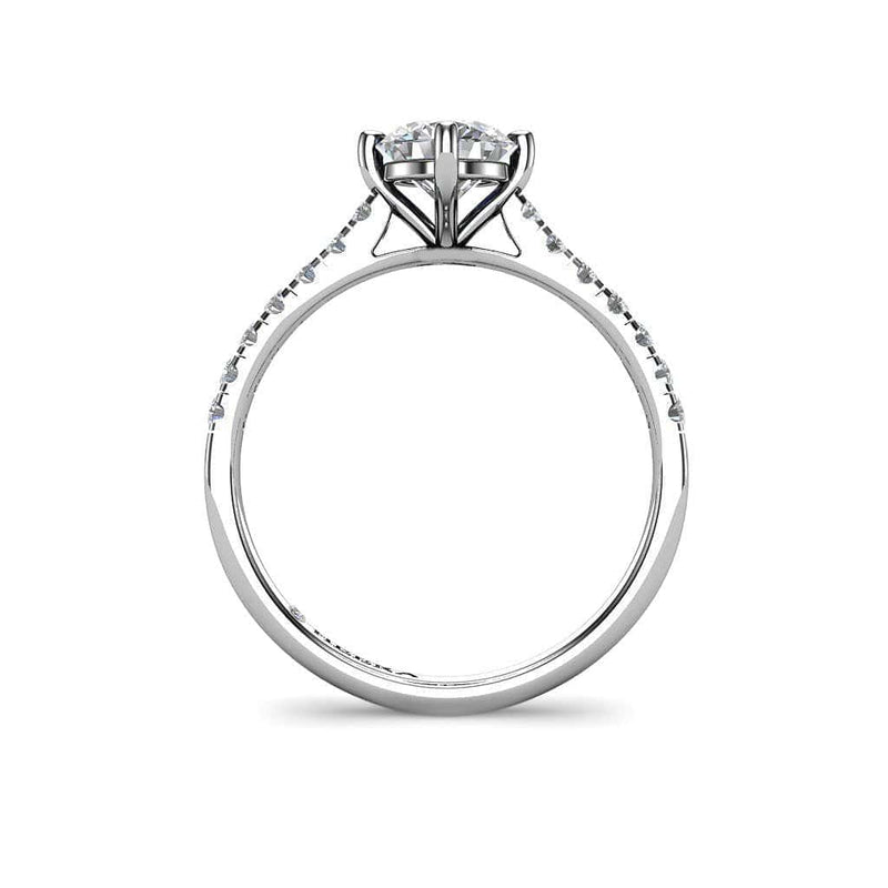 Round Brilliant Engagement Ring with Diamond Shoulders in Platinum - HEERA DIAMONDS