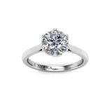 The Crown Round Brilliant Solitaire Engagement Ring in Platinum - HEERA DIAMONDS