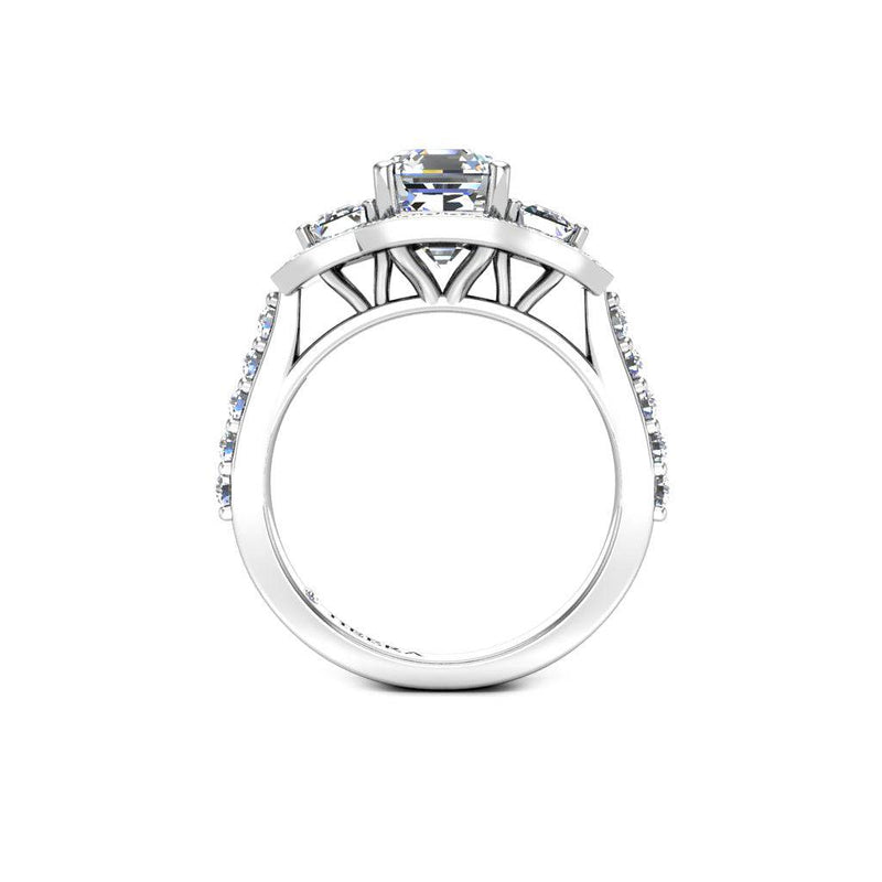 The Emerald Trilogy Engagement Ring in Platinum - HEERA DIAMONDS