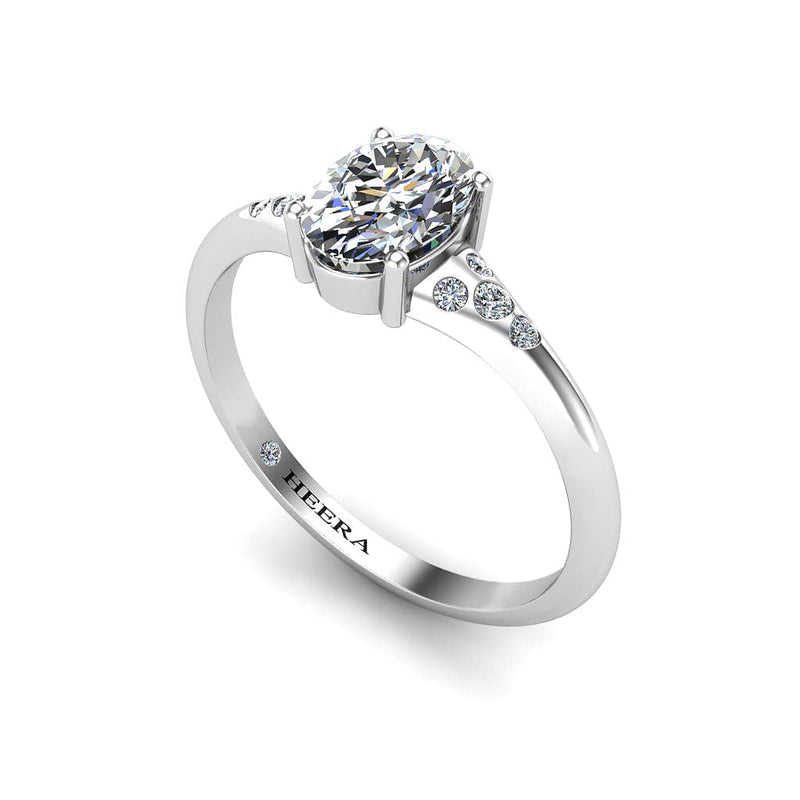 The Lunar Oval Solitaire Engagement Ring in Platinum - HEERA DIAMONDS