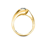 The Rub Over Crossover Solitaire Engagement Ring in Yellow Gold - HEERA DIAMONDS