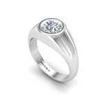 The Signet Solitaire Engagement Ring in Platinum - HEERA DIAMONDS