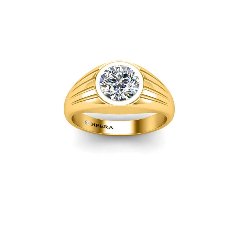 The Signet Solitaire Engagement Ring in Yellow Gold - HEERA DIAMONDS
