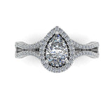 The Siren Pear Engagement Ring in Platinum - HEERA DIAMONDS