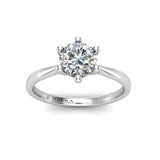 The Tulip Round Brilliant 6 Claw Solitaire Engagement Ring in Platinum - HEERA DIAMONDS