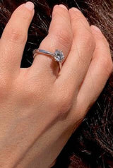The Tulip Round Brilliant 6 Claw Solitaire Engagement Ring in Platinum - HEERA DIAMONDS