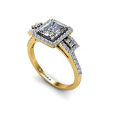 The Vintage Princess Engagement Ring in Yellow Gold - HEERA DIAMONDS