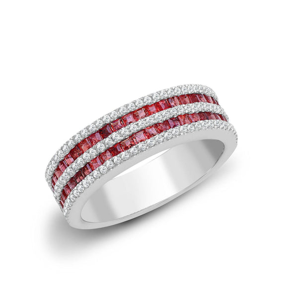 18ct White Diamond-0.35ct Ruby-0.95ct Ring - HEERA DIAMONDS