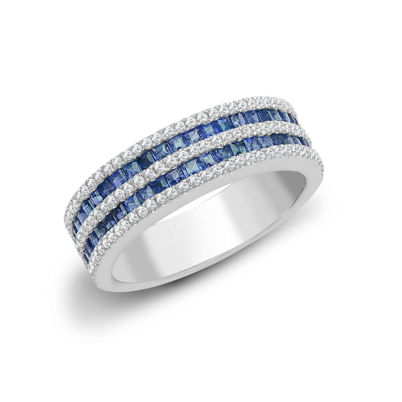 18ct White Diamond-0.35ct Sapphire-0.93ct Ring - HEERA DIAMONDS