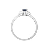 18ct White Gold Diamond And Sapphire 3 Stone Ring - HEERA DIAMONDS
