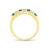 18ct Yellow Diamond-0.33ct Saph-0.45ct 1 Eternity Ring - HEERA DIAMONDS