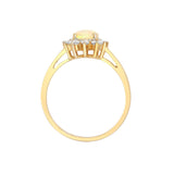 18ct Yellow Gold Diamond And Opal Ring - HEERA DIAMONDS