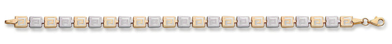 Two Colour Gold Greek Key Bracelet - HEERA DIAMONDS