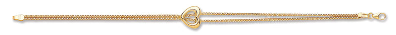 Yellow Gold Two Stranded Heart Ladies Bracelet - HEERA DIAMONDS