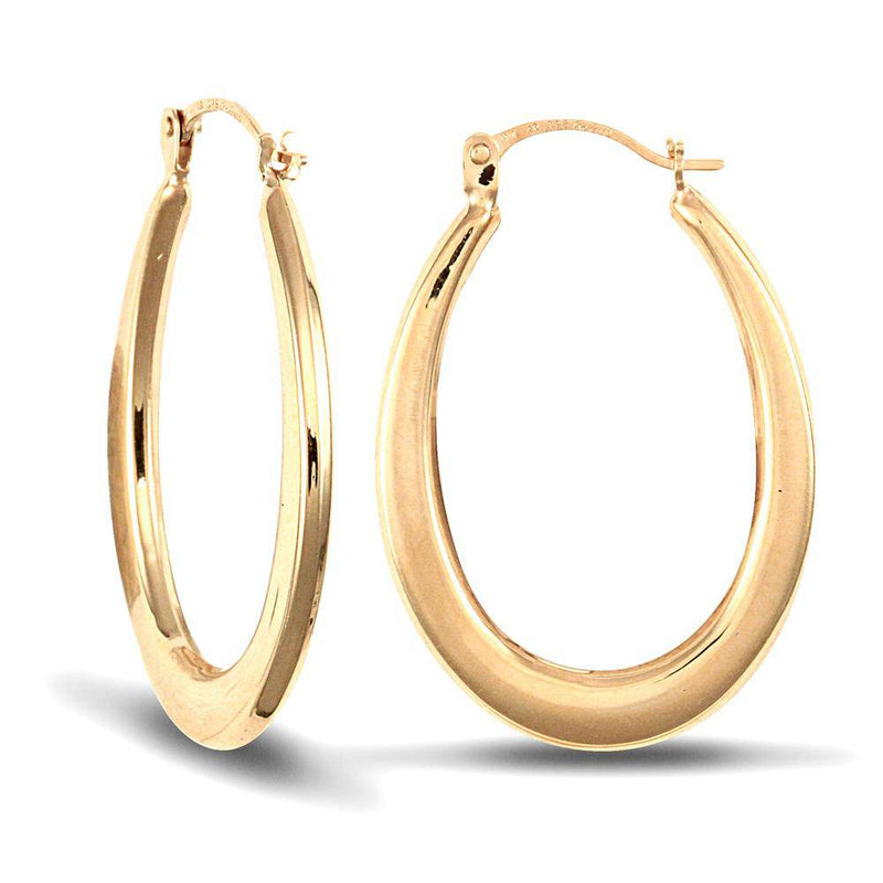 9ct Yellow Gold Creole Earrings - HEERA DIAMONDS