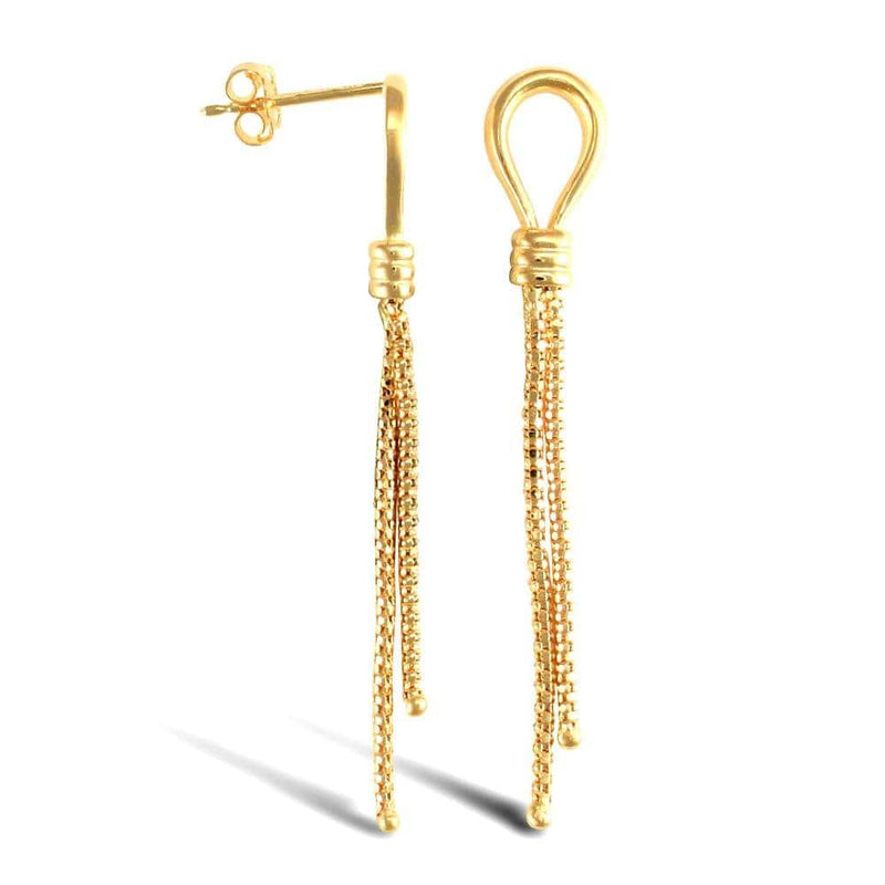 9ct Yellow Gold Drop Earrings - HEERA DIAMONDS