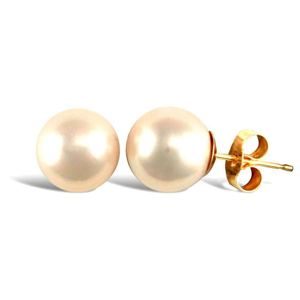 9ct Yellow Gold Pearl Stud Earrings - HEERA DIAMONDS