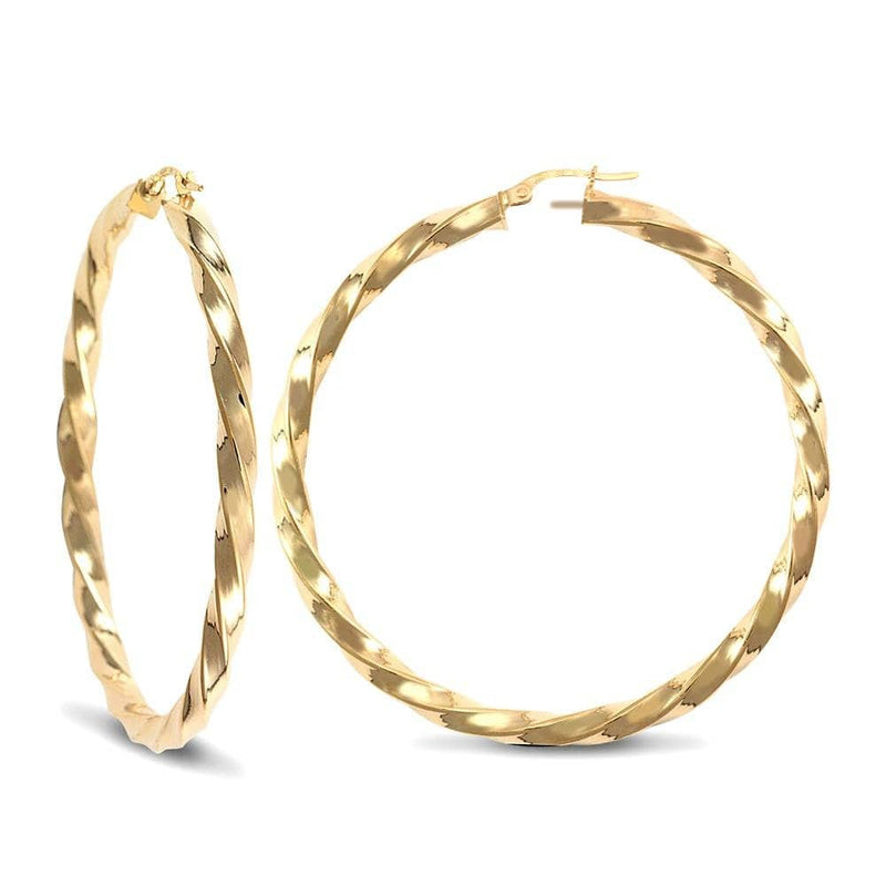9ct Yellow Gold Twist Earrings - HEERA DIAMONDS