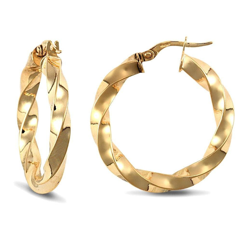 9ct Yellow Gold Twist Earrings - HEERA DIAMONDS