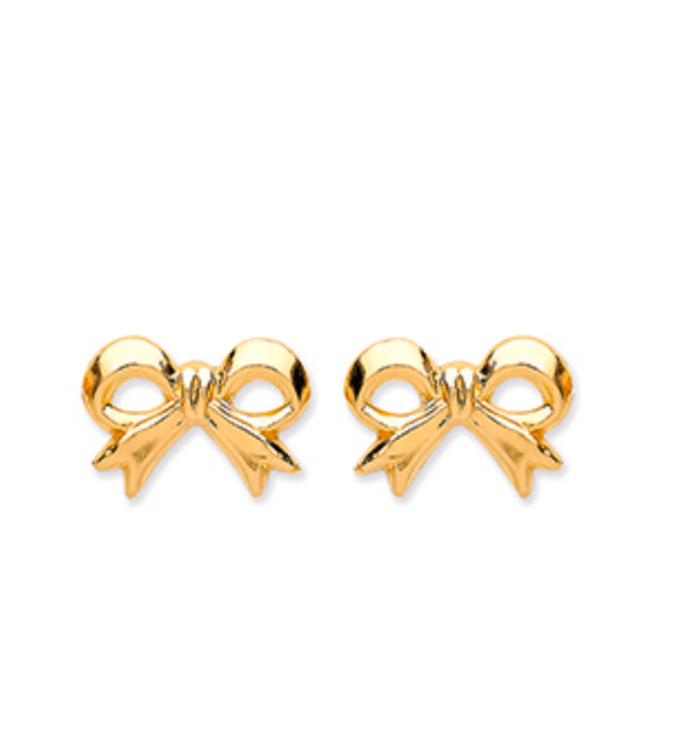 Yellow Gold Bow Studs - HEERA DIAMONDS