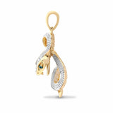 9ct Yellow Gold 1pt Diamond Snake Pendant - HEERA DIAMONDS