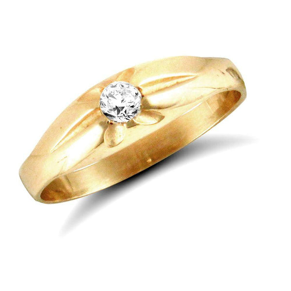 9ct Yellow Gold Baby Cubic Zirconia Ring - HEERA DIAMONDS
