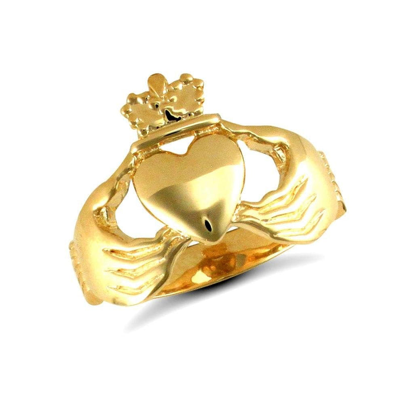9ct Yellow Gold Claddagh Ring - HEERA DIAMONDS