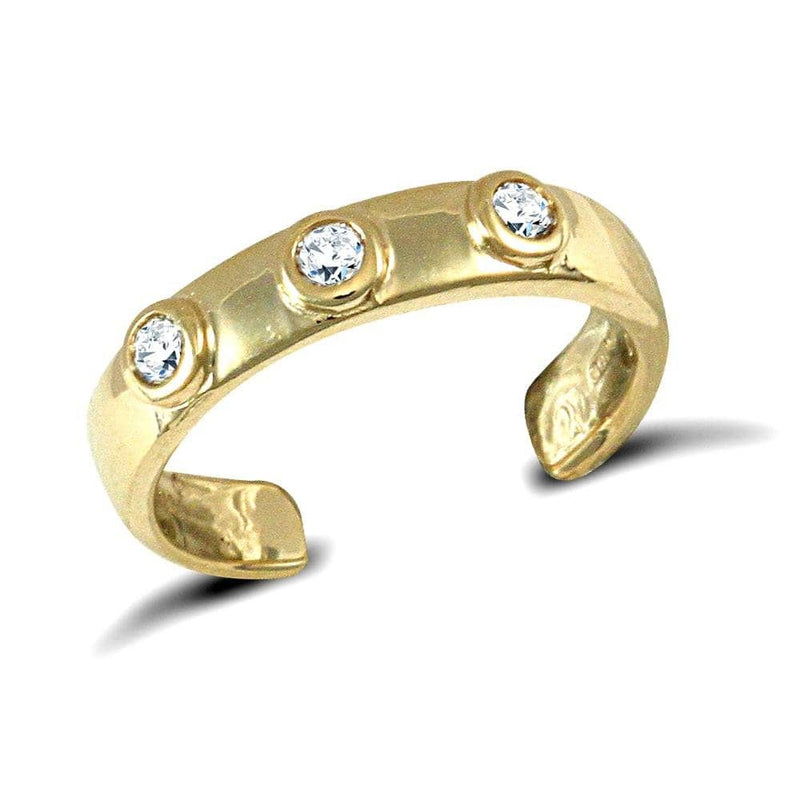 9ct Yellow Gold Cubic Zirconia Toe Ring - HEERA DIAMONDS