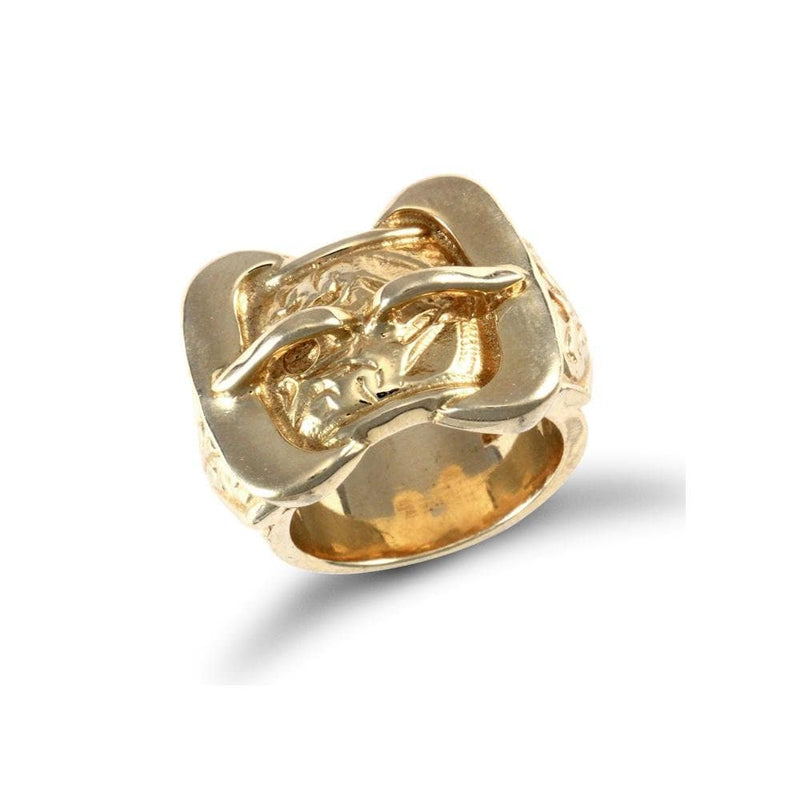 9ct Yellow Gold Double Buckle Ring - HEERA DIAMONDS
