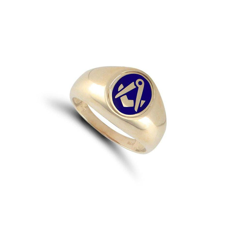 9ct Yellow Gold Enamelled Swivel Centre Masonic Ring - HEERA DIAMONDS