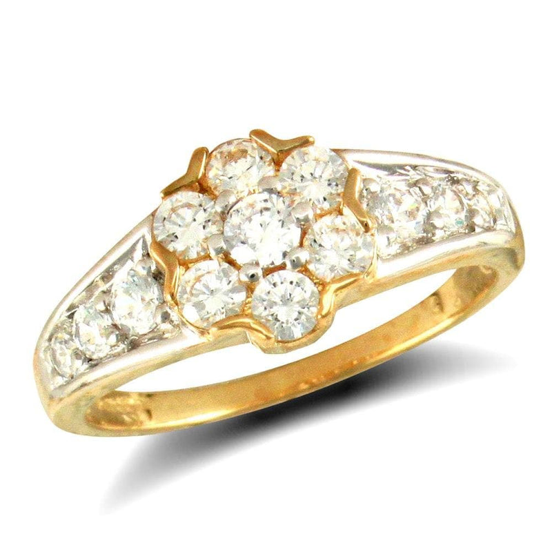 9ct Yellow Gold Fancy Cubic Zirconia Ring - HEERA DIAMONDS