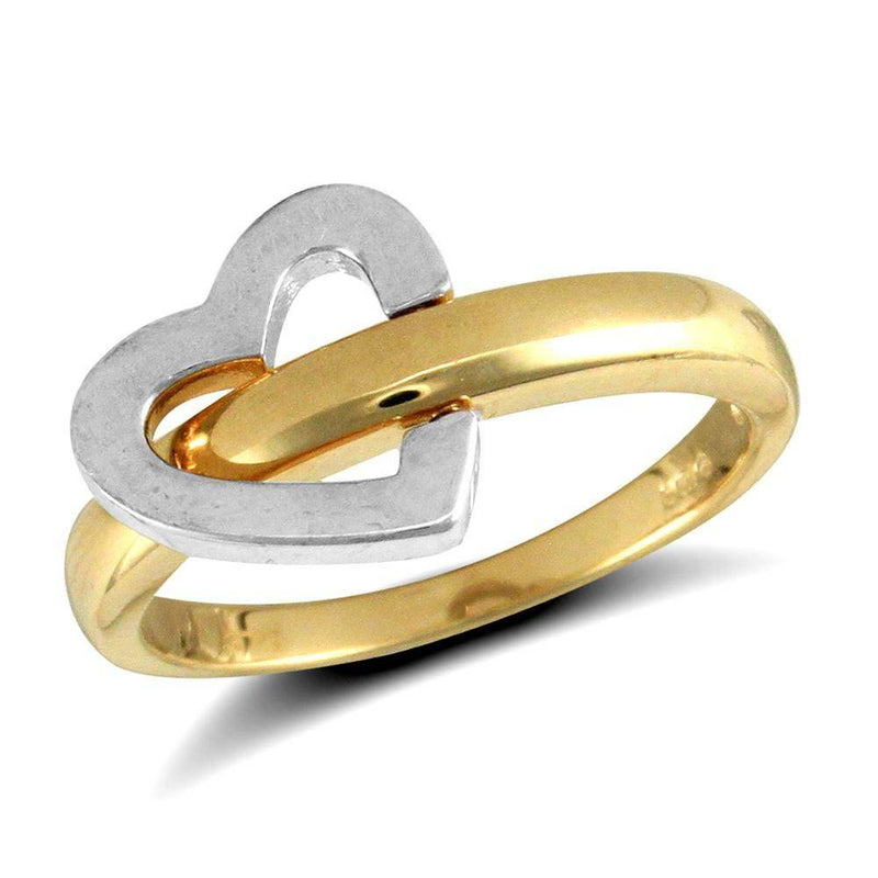 9ct Yellow Gold Flip Over Heart Ring - HEERA DIAMONDS