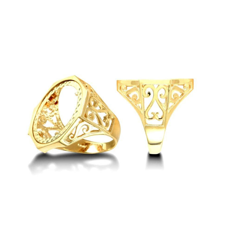 9ct Yellow Gold Full Sovereign Ring - HEERA DIAMONDS