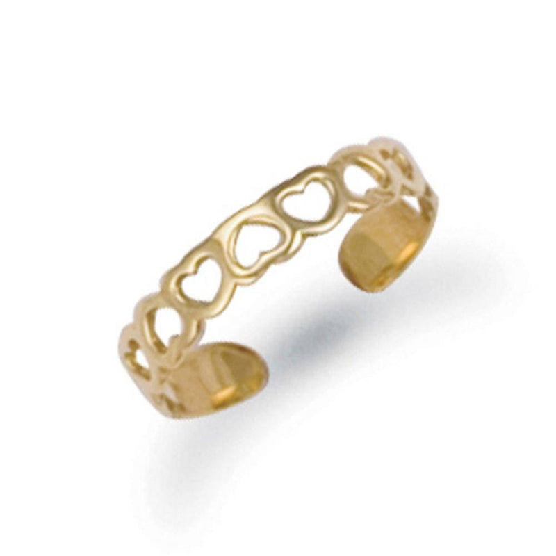 9ct Yellow Gold Hearts Toe Ring - HEERA DIAMONDS