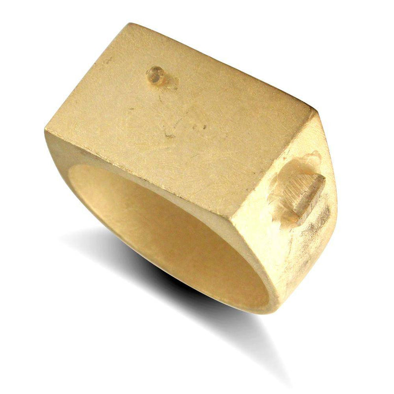 9ct Yellow Gold Initial Blank Ring - HEERA DIAMONDS
