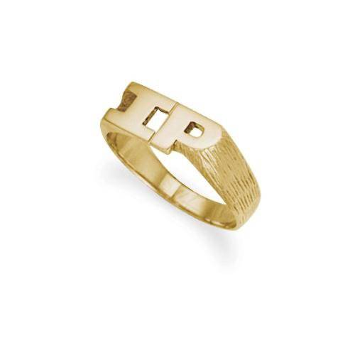 9ct Yellow Gold Initial Blank Ring - HEERA DIAMONDS