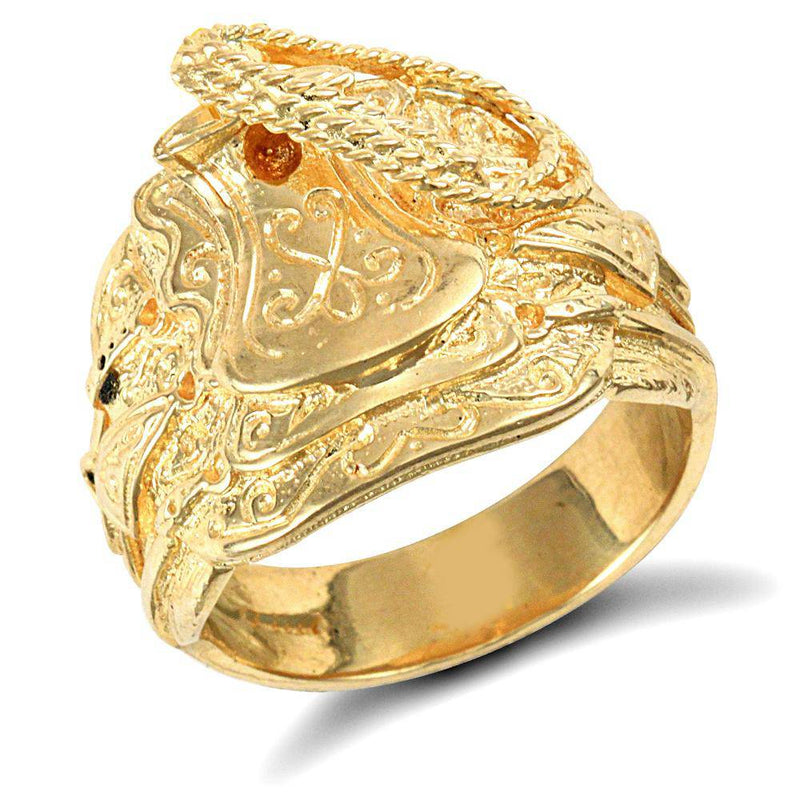 9ct Yellow Gold Saddle Ring - HEERA DIAMONDS
