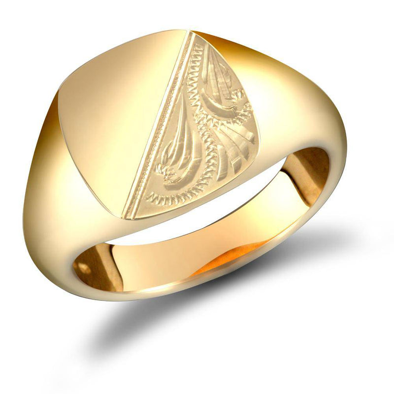 9ct Yellow Gold Signet Ring - HEERA DIAMONDS