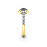 ROSA - Princess Cut Engagement Ring with Diamond Halo in Yellow Gold - HEERA DIAMONDS