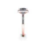 ROSA - Princess Cut Engagement Ring with Diamond Halo in Rose Gold - HEERA DIAMONDS