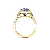 ROSA - Princess Cut Engagement Ring with Diamond Halo in Yellow Gold - HEERA DIAMONDS