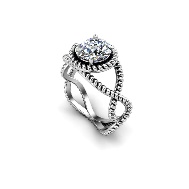 NIKITA - Round Brilliant Diamond Solitaire Engagement Ring in Platinum - HEERA DIAMONDS